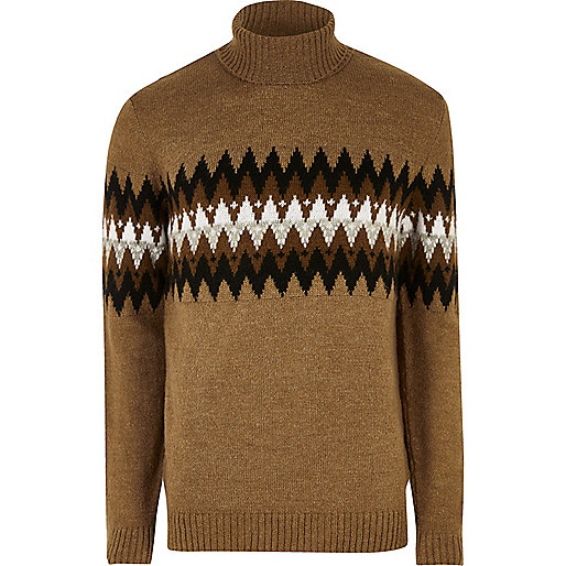 river island curve jeans,jacques-vertuk Ladies Tops Camel Aztec roll neck sweater Sweaters / Cardigans Sale men