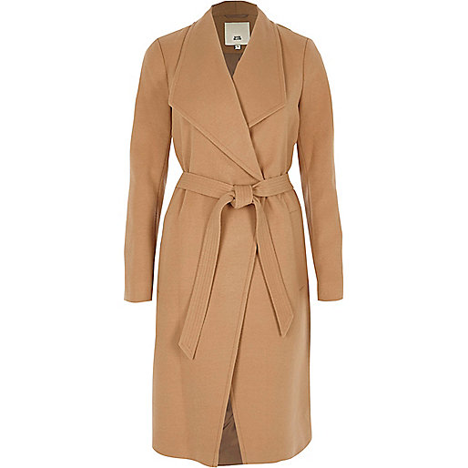 river island fringe coat,River I8Sland Camel belted robe coat Coats Coats / Jackets women