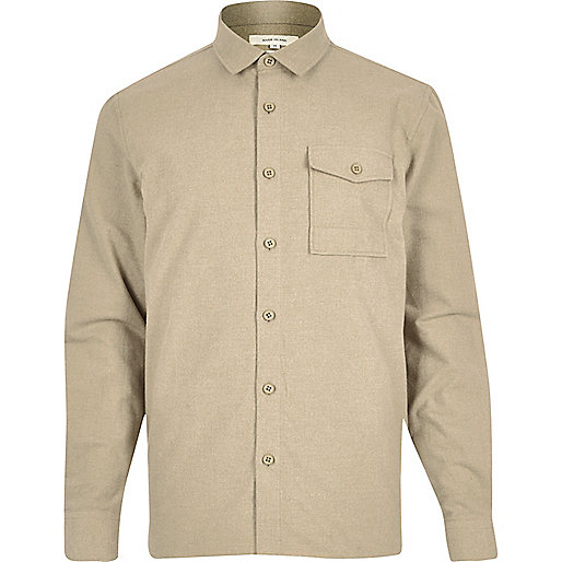 river island sale 2021,jacques-vertuk Sale Camel flannel minimal overshirt men 288578