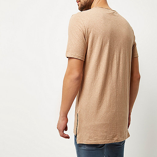 river island khaki boots,Old Stock jacques-vertuk Camel longline crew neck T-shirt T-Shirts / Tanks Sale men