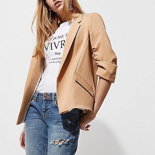 littlewoods river island boots,Cheap jacques-vertuk Shoes Camel ruched sleeve blazer Blazers Coats / Jackets women