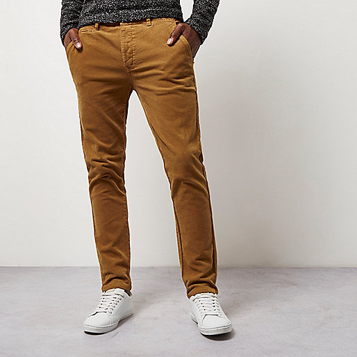 jacques-vertuk Camel skinny corduroy chino pants 299576 men Trousers