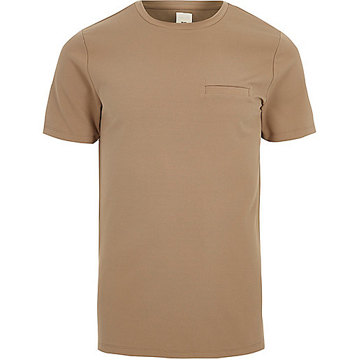 jacques-vertuk Camel slim fit chest pocket T-shirt 302199 men T-Shirts / Vests T-shirts