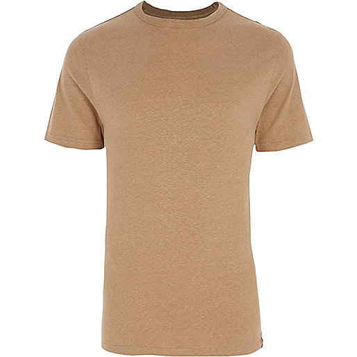 jacques-vertuk Camel slim fit crew neck T-shirt 303135 men T-Shirts / Vests T-shirts