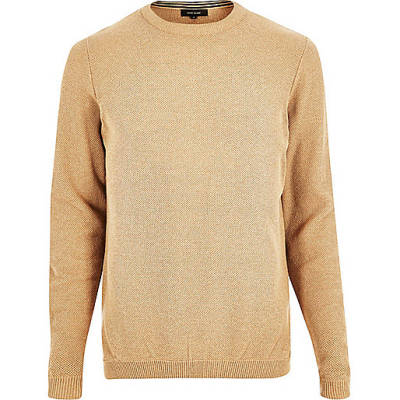 jacques-vertuk Camel textured sweater 295152 men Jumpers / Cardigans