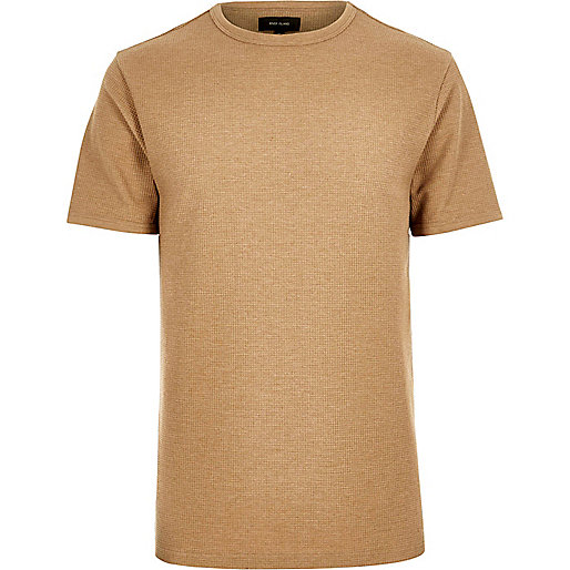 jacques-vertuk Camel waffle slim fit T-shirt 291938 men T-Shirts / Vests