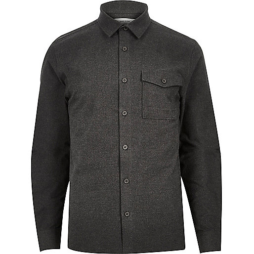 jacques-vertuk Charcoal grey flannel shirt 288577 men Shirts