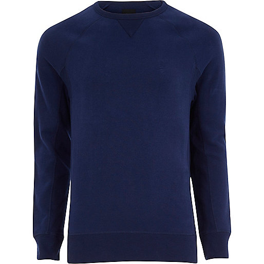 jacques-vertuk Cobalt blue long sleeve muscle fit sweatshirt 302920 men Hoodies / Sweatshirts Sweatshirts