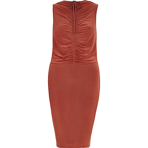 jacques-vertuk Copper ruched front bodycon dress 699203 women Dresses