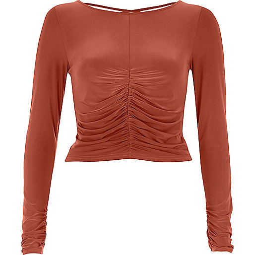 jacques-vertuk Copper ruched front fitted top 699917 women Tops