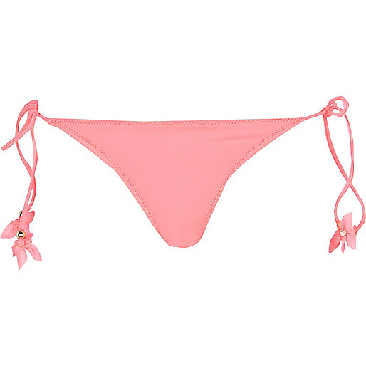 jacques-vertuk Coral flower tie side bikini bottoms 620471 women Bikinis