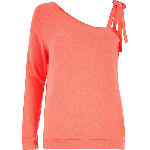 river island tassel dress,jacques-vertuk Online Coral one shoulder tie strap sweatshirt women 705778