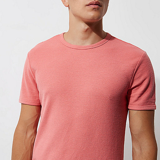 river island boots womens,jacques-vertuk Island Coral orange waffle slim fit T-shirt T-shirts T-Shirts / Tanks men