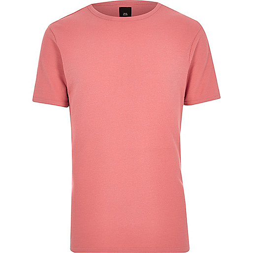 river island boots womens,jacques-vertuk Island Coral orange waffle slim fit T-shirt T-shirts T-Shirts / Tanks men