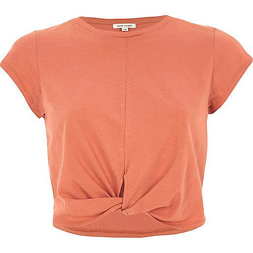 river island peplum top,jacques-vertuk Stores Coral twist front crop top women 704619