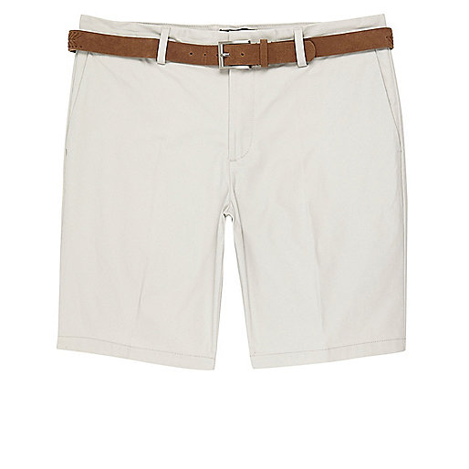 jacques-vertuk Cream belted chino shorts 299224 men Shorts Smart Shorts