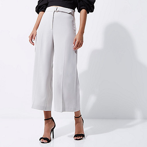 river island black coated jeans,jacques-vertuk Womens Cream belted culottes Wide Leg Pants Pants women