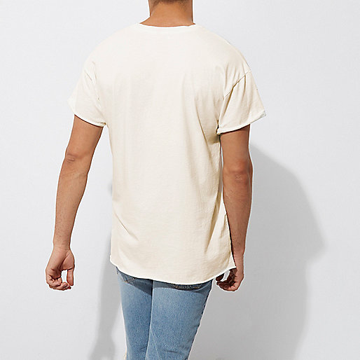 river island shacket,jacques-vertuk Desktop Cream distressed slouch T-shirt T-shirts T-Shirts / Tanks men