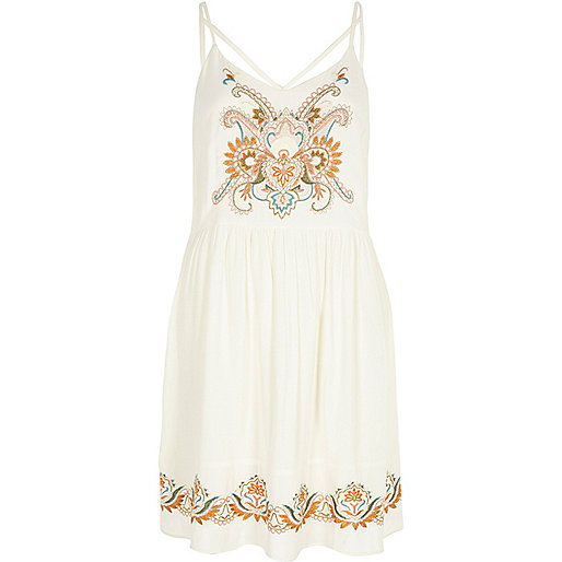 black fringe bag river island,jacques-vertuk Stores London Cream embroidered crepe cami dress Slip / Cami Dresses Dresses women