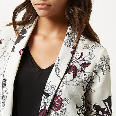 river island beige jacket,jacques-vertuk Sale Cream floral print shirt jacket women 689493