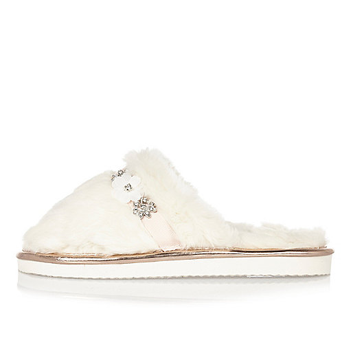 sequin river island dress,jacques-vertuk London Cream fluffy embellished mule slippers women 700616