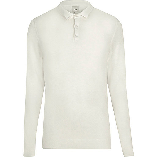 longline coat river island,Online Shopping jacques-vertuk Cream long sleeve knit polo shirt Polo Shirts men