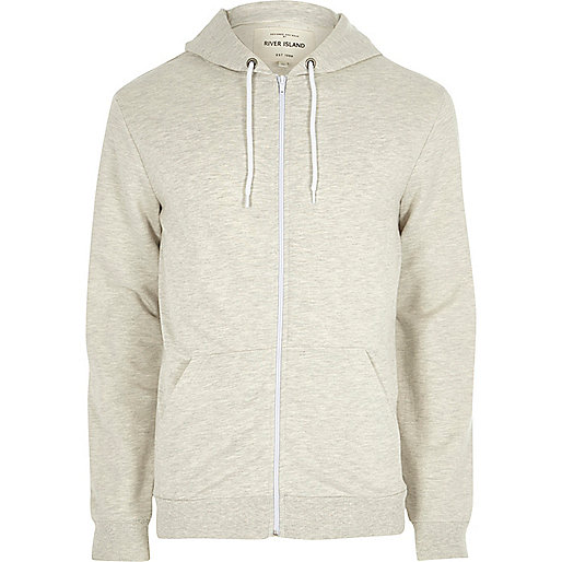 jacques-vertuk Cream marl zip front hoodie 269488 men Hoodies / Sweatshirts Hoodies