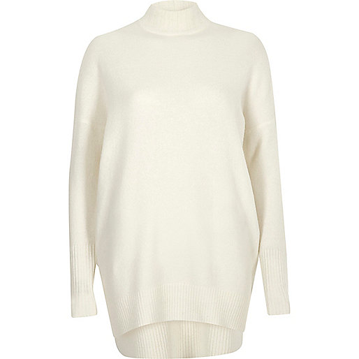 jacques-vertuk Cream oversized turtle neck sweater 698228 women Knitwear