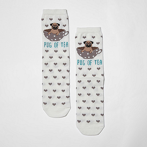 klarna river island,jacques-vertuk Outlet Cream pug of tea heart socks women 700656