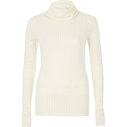 very river island sandals,jacques-vertuk UK Cream ribbed roll neck top women 686050