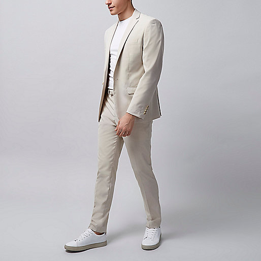 river island westwood cross,jacques-vertuk Clothes For Kids Cream slim fit suit pants Suit Pants Suits men