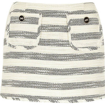 jacques-vertuk Cream stripe boucle skirt 667982 women Skirts