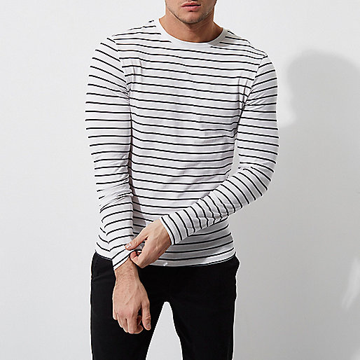 river island feather top,jacques-vertuk Online India Cream stripe muscle fit long sleeve T-shirt Long Sleeve T-Shirts T-Shirts / Tanks men