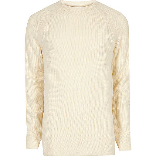 river island trousers sale,jacques-vertuk Outlet Cream textured crew neck sweater men 297863