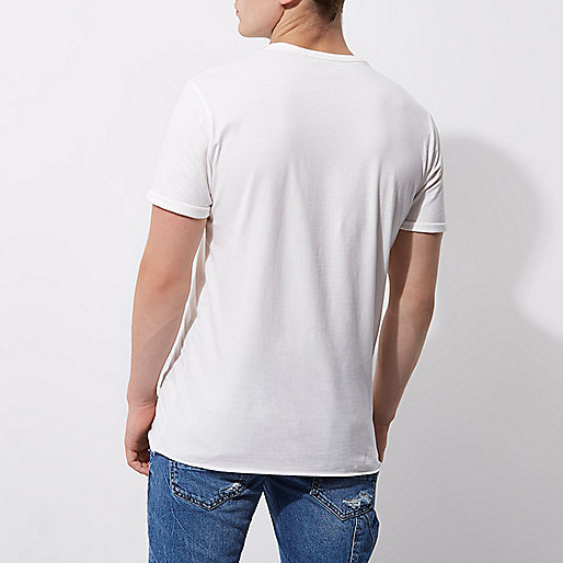 river island fur coat,jacques-vertuk Sale Shirts Cream washed crew neck slim fit T-shirt T-shirts T-Shirts / Tanks men