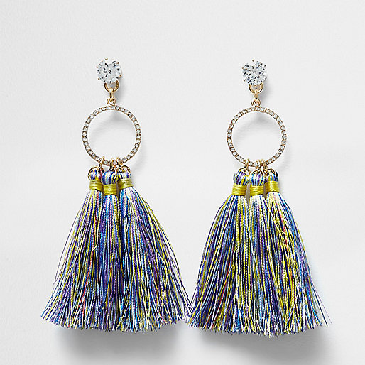 jacques-vertuk Cubic zirconia blue tassel drop earrings 708994 women Jewellery Earrings