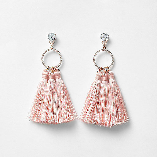 jacques-vertuk Cubic zirconia light pink tassel earrings 708755 women Jewellery Earrings