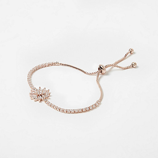 jacques-vertuk Cubic zirconia rose gold tone lariat bracelet 707685 women Jewellery Bracelets