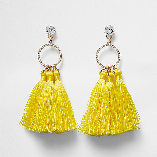 jacques-vertuk Cubic zirconia yellow tassel drop earrings 708993 women Jewellery Earrings