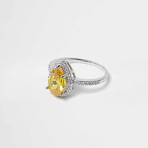 jacques-vertuk Cubic zirconia yellow teardrop crystal ring 697598 women Jewellery Rings