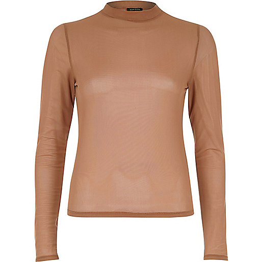 molly black jeans river island,jacques-vertuk Clothes Shop Dark beige sheer mesh turtle neck top T-Shirts & Tanks Sale women