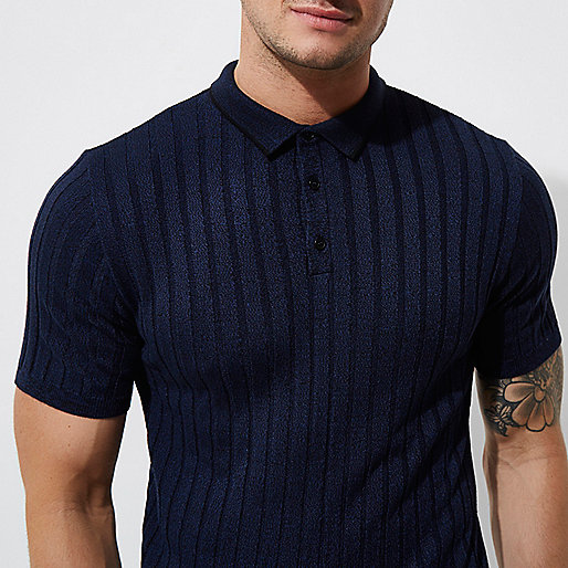 rose gold bag river island,jacques-vertuk Clothes Shop Dark blue ribbed muscle fit polo shirt Polo Shirts men