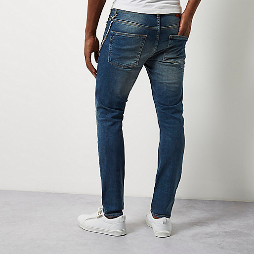 river island sale men s jeans,Where Sells jacques-vertuk Clothes Dark blue skinny Sid chain jeans Jeans Sale men