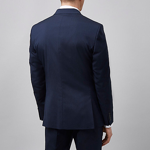 river islandpurse,jacques-vertuk UK Sale Dark blue stretch slim fit suit jacket men 298311