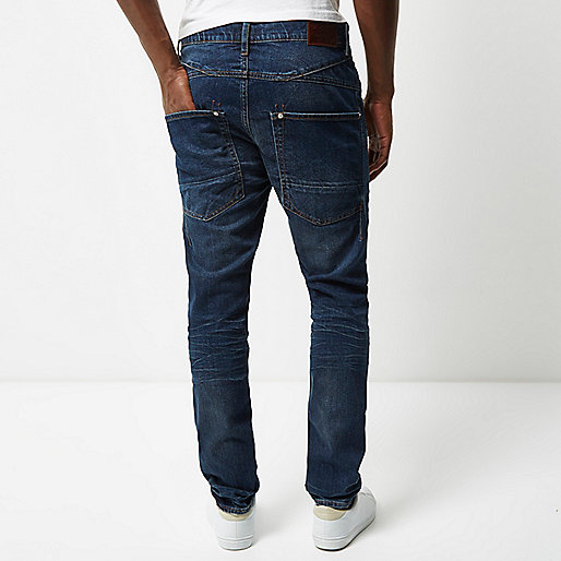 river island blue shoes,jacques-vertuk Online Dark blue wash Chester vintage tapered jeans men 294306