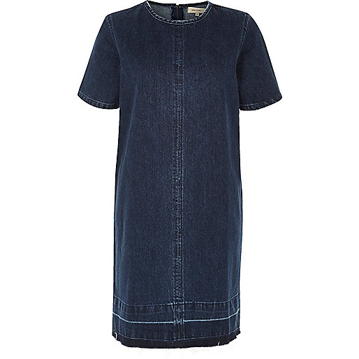 black animal print dress river island,jacques-vertuk UK Dark blue wash denim T-shirt dress women 688034