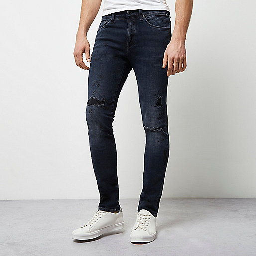 river island desert boots,jacques-vertuk London Dark blue wash doodle skinny fit Sid jeans men 298540