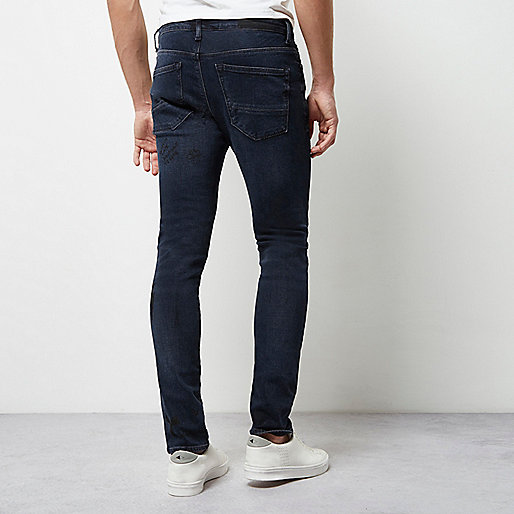 river island desert boots,jacques-vertuk London Dark blue wash doodle skinny fit Sid jeans men 298540