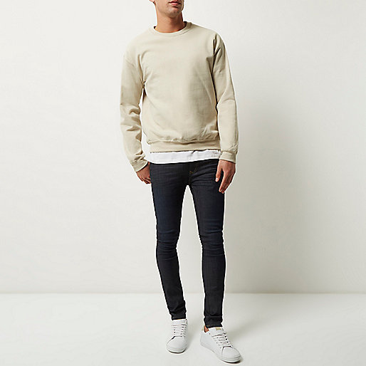 river island mall of scandinavia,jacques-vertuk UK Dark blue wash RI Flex Danny skinny jeans men 294029