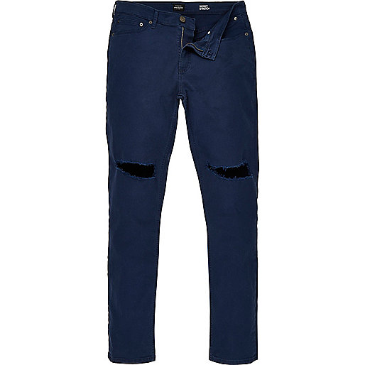 jacques-vertuk Dark blue wash ripped Sid skinny jeans 293721 men Jeans